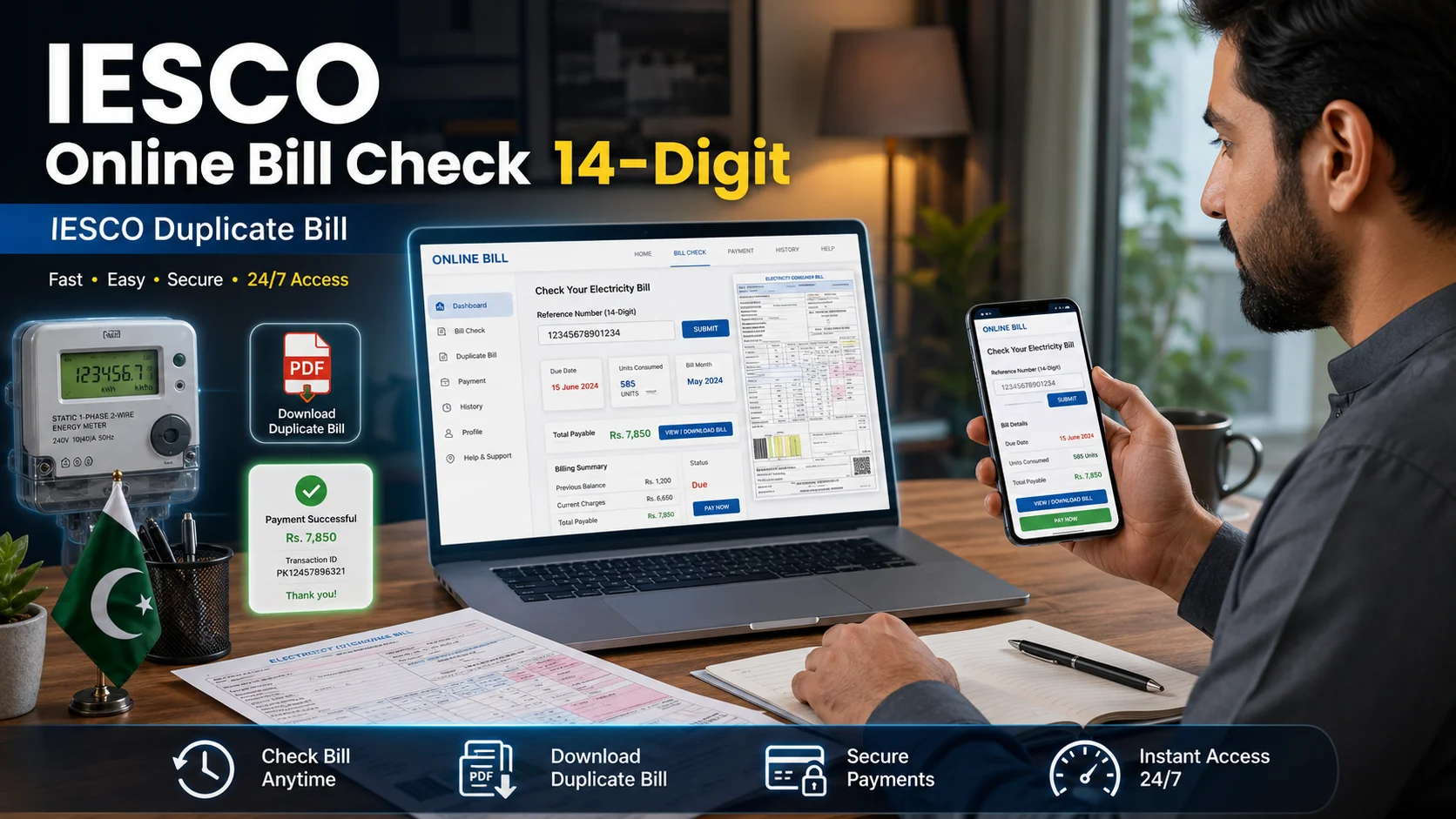 IESCO Online Bill Check 14-Digit - IESCO Duplicate Bill